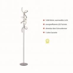 Leuchten Direkt 2-flammige LED Stehleuchte mit Schnurdimmer, silber, inkl. LED 2x 10W -Stehleuchten Verkaufsgeschäft 2flammige led stehleuchte mit 19031 213 leuchtendirekt 1903121