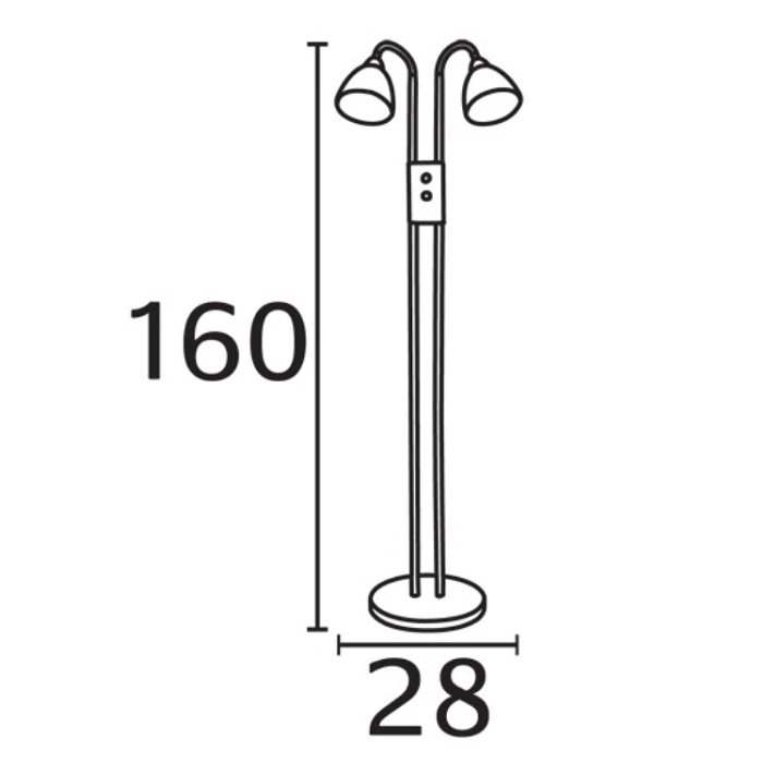 Nordlux 2-flammige Leseleuchte mit Drehdimmer, chrom, Glas weiß 5 Nordlux 2-flammige Leseleuchte mit Drehdimmer, chrom, Glas weiß – Bild 3