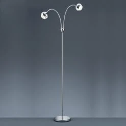Trio 2-flg. LED-Stehleuchte in chrom mit 2x 3,8W LED
