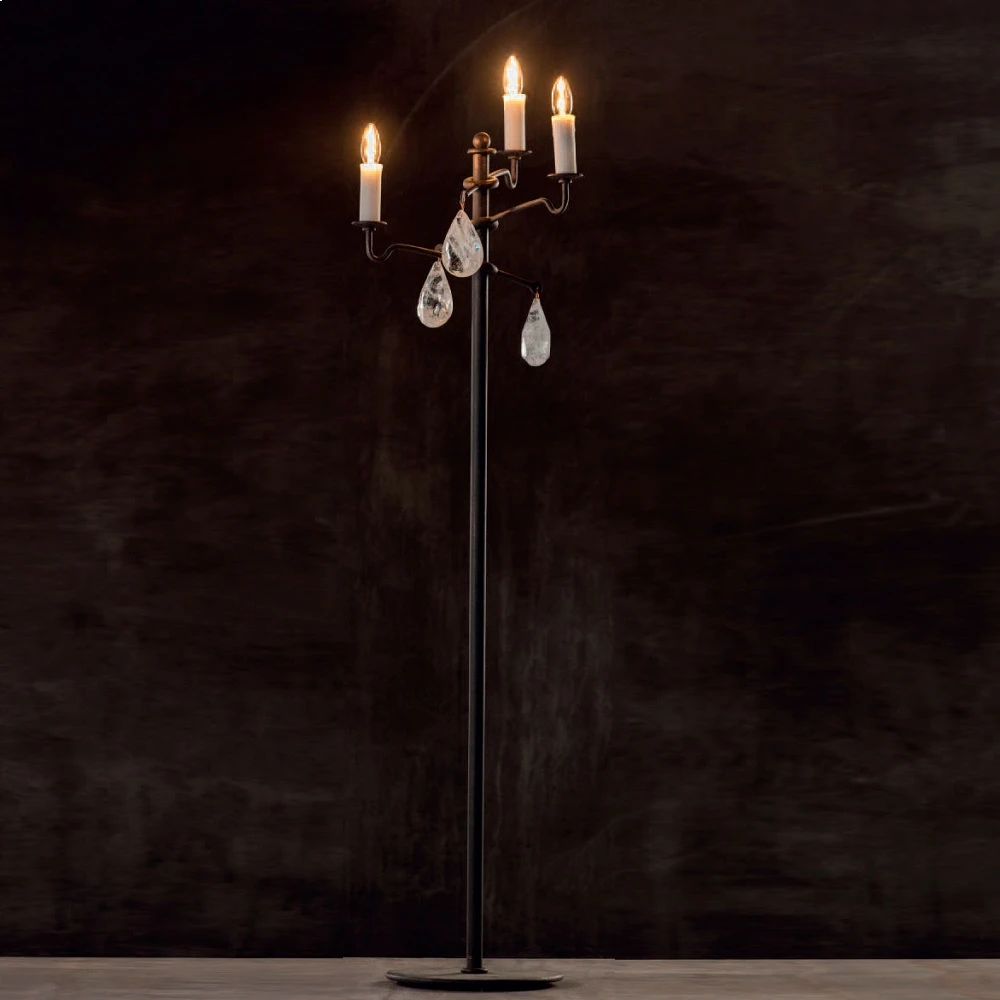 Robers Leuchten 3-flg. Stehleuchte old copper mit Bergkristall 3 Robers Leuchten 3-flg. Stehleuchte old copper mit Bergkristall