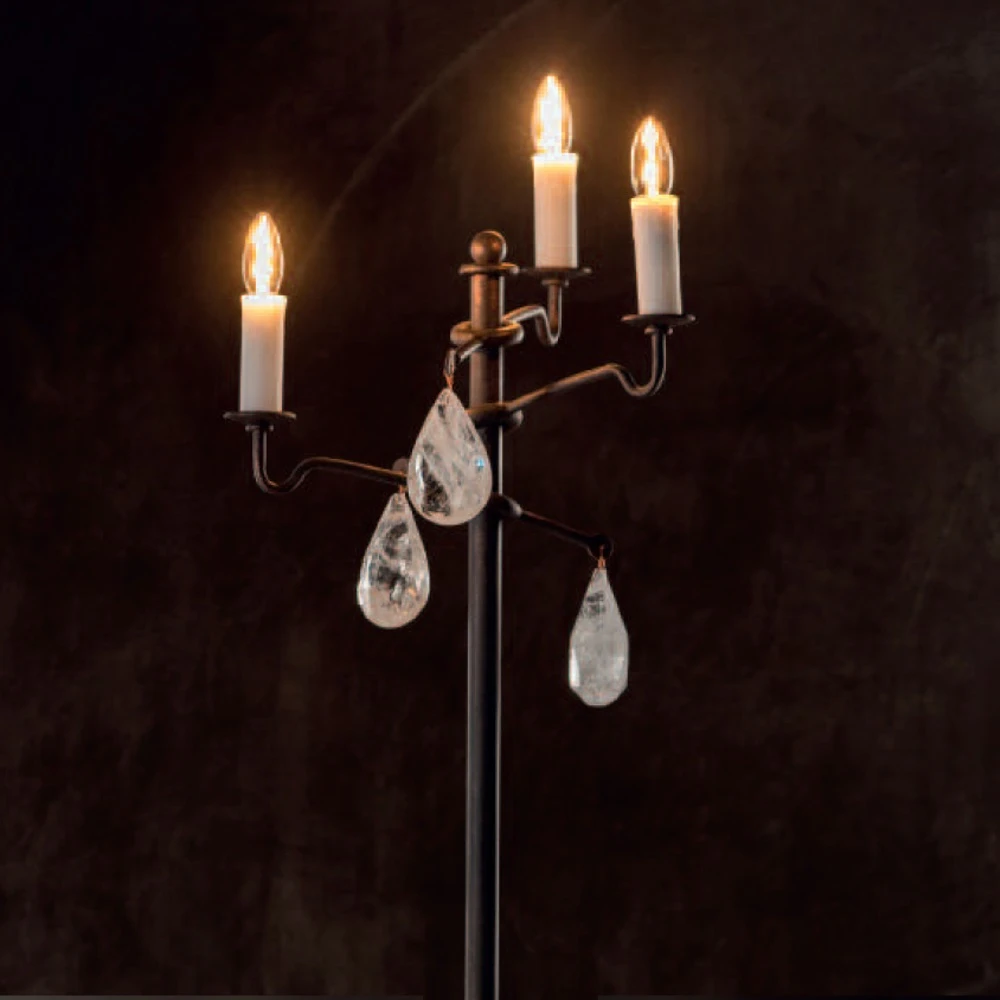 Robers Leuchten 3-flg. Stehleuchte old copper mit Bergkristall 4 Robers Leuchten 3-flg. Stehleuchte old copper mit Bergkristall – Bild 2