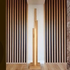 Spot-Light 3fl. LED Stehleuchte Soho Holzfarbe wählbar