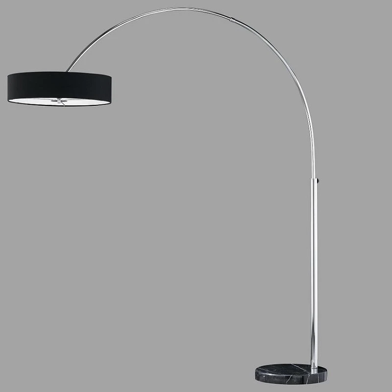 Trio Bogenleuchte mit schwarzem Stoffschirm 50 cm, Marmorfuß schwarz 7 Trio Bogenleuchte mit schwarzem Stoffschirm 50 cm, Marmorfuß schwarz – Bild 5
