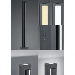 B-Leuchten dimmbare eckige LED Stehleuchte mit CCT-Lichtfarbsteuerung Stehlampe schwarz Schalter