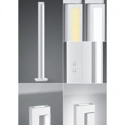 B-Leuchten dimmbare eckige LED Stehleuchte mit CCT-Lichtfarbsteuerung Stehlampe weiss Schalter