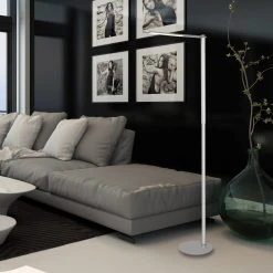 Steinhauer dimmbare LED eckige Stehleuchte höhenverstellbare 100 - 140 cm Stehlampe Büroleuchte mit Drehdimmer in schwarz oder silber -Stehleuchten Verkaufsgeschäft dimmbare led eckige stehleuchte 2688ST 2 steinhauer 2688st