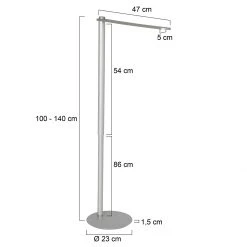 Steinhauer dimmbare LED eckige Stehleuchte höhenverstellbare 100 - 140 cm Stehlampe Büroleuchte mit Drehdimmer in schwarz oder silber -Stehleuchten Verkaufsgeschäft dimmbare led eckige stehleuchte 2688ST 7 steinhauer 2688st