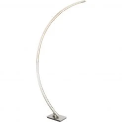GLOBO dimmbare LED Stehleuchte aus Acryl matt 1 Rohr gebogen C-Form Kabel: 180m Stehlampe nickel und