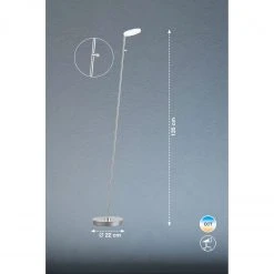 Fischer & Honsel dimmbare LED Stehleuchte mit CCT-Lichtfarbsteuerung Stehlampe nickel chrom mit Schalter 135 cm -Stehleuchten Verkaufsgeschäft dimmbare led stehleuchte mit 40395V fischerhonsel 40395
