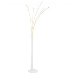 GLOBO dimmbare runde LED Stehleuchte5 gebogene Arme Kabel 18 m Stehlampe weiß