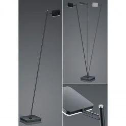 B-Leuchten dimmbare schwenkbare eckige LED Stehleuchte mit CCT-Lichtfarbsteuerung Stehlampe schwarz Schalter