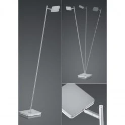 B-Leuchten dimmbare schwenkbare eckige LED Stehleuchte mit CCT-Lichtfarbsteuerung Stehlampe hellgrau Schalter