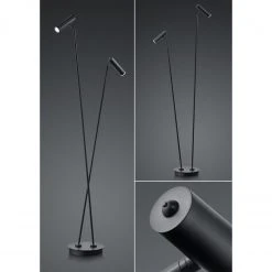 B-Leuchten dimmbare schwenkbare runde LED Stehleuchte Stehlampe schwarz mit Schalter ø 22 cm