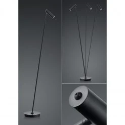 B-Leuchten dimmbare schwenkbare runde LED Stehleuchte Stehlampe schwarz mit Schalter