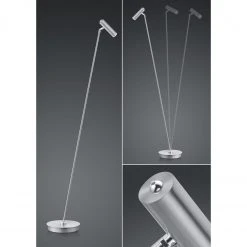 B-Leuchten dimmbare schwenkbare runde LED Stehleuchte matt Stehlampe nickel und chrom mit Schalter