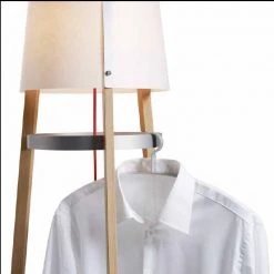 Domus Design-Stehleuchte / Garderobe, Echtholz