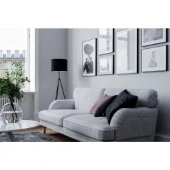 By Rydens Dreibein Stehleuchte mit weißem oder schwarzem Stoffschirm, 1-flammig, E27, klassisch, Schnurschalter -Stehleuchten Verkaufsgeschäft dreibein stehleuchte mit stoffschirmstativleuchte 4100700 4000 3 byrydens 41007004000