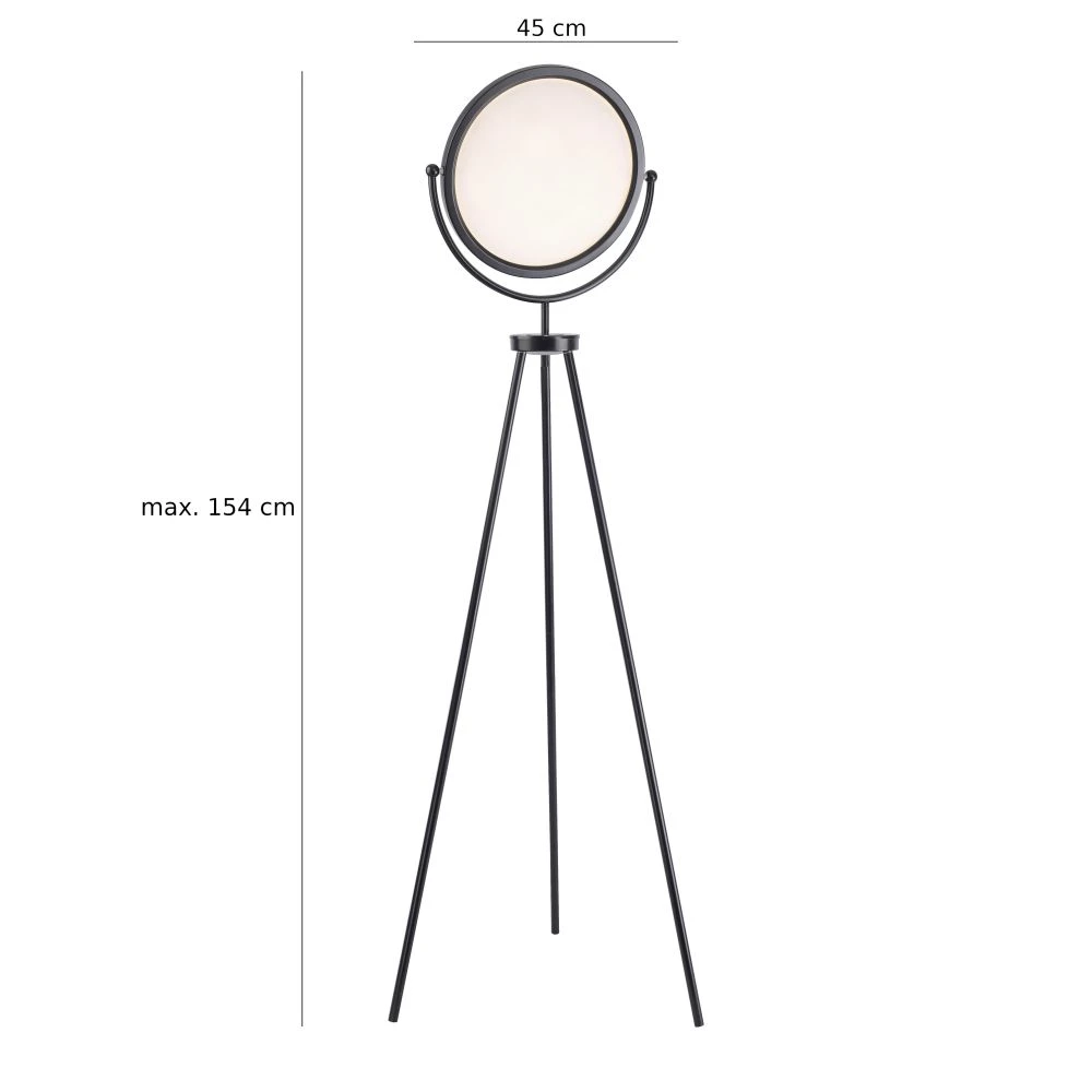 Leuchten Direkt Dreibein Stehleuchte, Tripod mit Touchdimmer, schwenkbar, schwarze Stativleuchte, LED 20W 6 Leuchten Direkt Dreibein Stehleuchte, Tripod mit Touchdimmer, schwenkbar, schwarze Stativleuchte, LED 20W – Bild 4