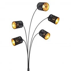 GLOBO E14 Stehleuchte aus Stoff matt 5 Arme Kabel 18m Schirm mit Dekorstanzungen 5-flammige Stehlampe gold und Schalter -Stehleuchten Verkaufsgeschäft e14 stehleuchte aus stoff 15229S4e1280x1280 globo 15229s4