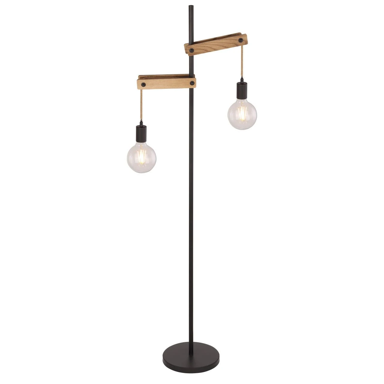 GLOBO E27 Stehleuchte aus Holz und Hanfseil matt ohne Schirm e Kabel 18 m 2-flammige Stehlampe schwarz natur mit Schalter 3 GLOBO E27 Stehleuchte aus Holz und Hanfseil matt ohne Schirm e Kabel 18 m 2-flammige Stehlampe schwarz natur mit Schalter