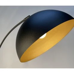 Fischer & Honsel E27 Stehleuchte Bogenleuchte mit Metallschirm schwarz innen gold Stehlampe mit Schalter -Stehleuchten Verkaufsgeschäft e27 stehleuchte bogenleuchte mit 40358bSchirm fischerhonsel 40358