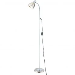 GLOBO E27 Stehleuchte Flexo Kabel 16m Stehlampe Chrom und nickel mit Schalter