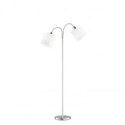 Fischer & Honsel E27 Stehleuchte mit 2 Stoffschirmen Chintz getrennt schaltbar 170 cm hoch in 2 Farben