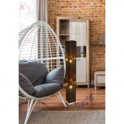 GLOBO eckige E27 Stehleuchte aus Stoff matt Blattgold-Optik quadratisch Kabel 18m mit Dekorstanzungen mit 5W Lautsprecher 2-flammige Stehlampe schwarz und mit Schalter -Stehleuchten Verkaufsgeschäft eckige e27 stehleuchte aus 15229S2Lam1280x1280 globo 15229s2l