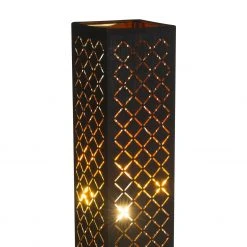 GLOBO eckige E27 Stehleuchte aus Stoff matt Blattgold-Optik quadratisch Kabel 18m mit Dekorstanzungen mit 5W Lautsprecher 2-flammige Stehlampe schwarz und mit Schalter -Stehleuchten Verkaufsgeschäft eckige e27 stehleuchte aus 15229S2Le1280x1280 globo 15229s2l