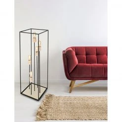 GLOBO eckige E27 Stehleuchte aus Holz matt quadratisch Metallrahmen mit Holzdekor 5-flammige Stehlampe schwarz und natur Schalter -Stehleuchten Verkaufsgeschäft eckige e27 stehleuchte aus 15477Sam1280x1280 globo 15477s