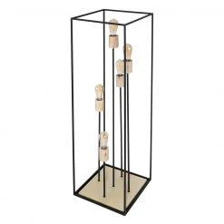 GLOBO eckige E27 Stehleuchte aus Holz matt quadratisch Metallrahmen mit Holzdekor 5-flammige Stehlampe schwarz und natur Schalter -Stehleuchten Verkaufsgeschäft eckige e27 stehleuchte aus 15477Sb1280x1280 globo 15477s