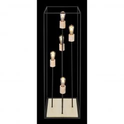 GLOBO eckige E27 Stehleuchte aus Holz matt quadratisch Metallrahmen mit Holzdekor 5-flammige Stehlampe schwarz und natur Schalter -Stehleuchten Verkaufsgeschäft eckige e27 stehleuchte aus 15477Scx1280x1280 globo 15477s