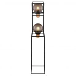 GLOBO eckige Stehleuchte aus Holz matt skandinavische rechteckig Käfig innen mit Kugeln schwarze Textilkabel Kugel-DM:20cm Kabel 18m 2-flammige Stehlampe rauch Schalter -Stehleuchten Verkaufsgeschäft eckige stehleuchte aus holz 33814 2Sc1280x1280 globo 338142s