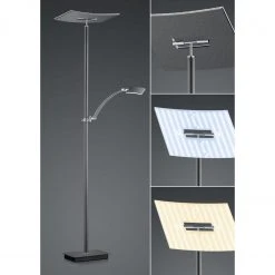 B-Leuchten eckige Stehleuchte mit CCT-Lichtfarbsteuerung & Fernbedienung eloxiert Stehlampe anthrazit