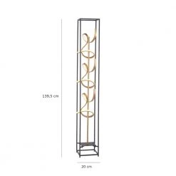 Paul Neuhaus Geschwungene LED Stehleuchte im Rahmen mit Schnurdimmer, 3-flammig, schwarz gold -Stehleuchten Verkaufsgeschäft geschwungene led stehleuchte rahmen 415 184 paulneuhaus 41518