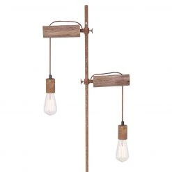 GLOBO höhenverstellbare E27 Stehleuchte aus Holz 2-flammige Stehlampe rostfarben und natur mit Schalter -Stehleuchten Verkaufsgeschäft hhenverstellbare e27 stehleuchte aus 15327 2SNee1280x1280 globo 153272sn