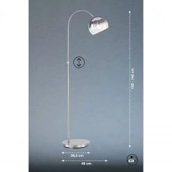 Fischer & Honsel höhenverstellbare E27 Bogenlampe mit Glasschirm und Schalter Höhe von 105 bis 140,00 cm in 2 Farben -Stehleuchten Verkaufsgeschäft hhenverstellbare e27 stehleuchte mit 40336V fischerhonsel 40336