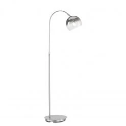 Fischer & Honsel höhenverstellbare E27 Bogenlampe mit Glasschirm und Schalter Höhe von 105 bis 140,00 cm in 2 Farben