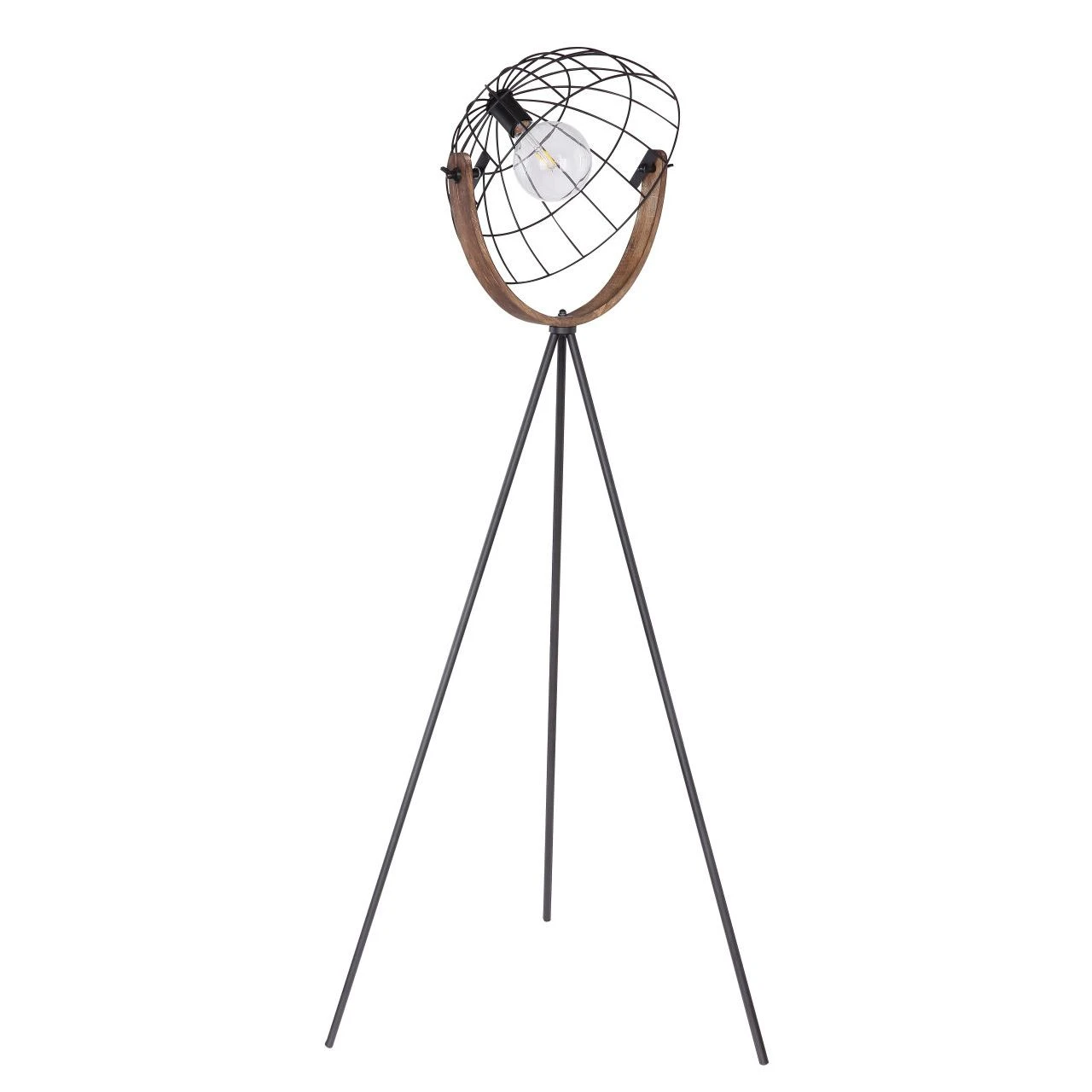 GLOBO höhenverstellbare runde E27 Stehleuchte aus Holz matt Tripod Schirm verstellbar Schrim-DM: 40 cm Stehlampe schwarz mit Schalter ø 60 7 GLOBO höhenverstellbare runde E27 Stehleuchte aus Holz matt Tripod Schirm verstellbar Schrim-DM: 40 cm Stehlampe schwarz mit Schalter ø 60 – Bild 5
