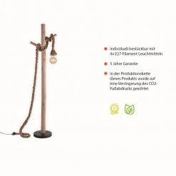 Leuchten Direkt Holzbalken Standleuchte mit gedrehtem Seil und Fußschalter, Vintage Filament Seil-Leuchte 9 Leuchten Direkt Holzbalken Standleuchte mit gedrehtem Seil und Fußschalter, Vintage Filament Seil-Leuchte -Stehleuchten Verkaufsgeschäft holzbalken standleuchte mit gedrehtem 15484 183 leuchtendirekt 1548418