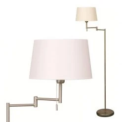 Steinhauer Klassische Stehleuchte - Stoffschirm - 2 Oberflächen - Bronze oder Stahl gebürstet