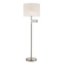 Knapstein Stehleuchte mit Stoffschirm Weiß, schwenkbar - 3 Oberflächen