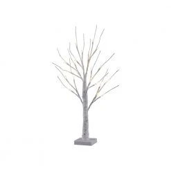 Leuchten Direkt LED Birkenbaum 60 cm aus Eisen mit 24 Leuchtmitteln, Dekoleuchte mit Schalter IP44, batteriebetrieben