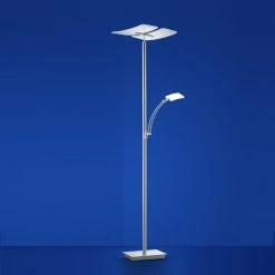 LED Deckenfluter Duo mit Lesearm und Memoryfunktion von B-Leuchten Kipp- und drehbarer 182 cm , Stehleuchte