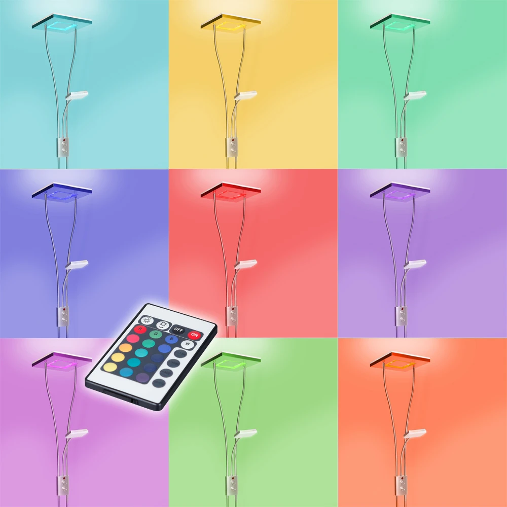 Leuchten Direkt LED Deckenfluter mit Lesearm mit Dimmer, Stehlampe mit RGBW Farbwechsel, Fernbedienung, 198cm Stehlampe 8 Leuchten Direkt LED Deckenfluter mit Lesearm mit Dimmer, Stehlampe mit RGBW Farbwechsel, Fernbedienung, 198cm Stehlampe – Bild 6
