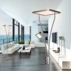 Leuchten Direkt LED Deckenfluter, Lesearm, Drehdimmer, H 195cm, warmweiß, modern -Stehleuchten Verkaufsgeschäft led deckenfluterlesearmdrehdimmer195cmwarmwei modern 1298050 leuchtendirekt 1172255