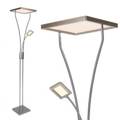 Leuchten Direkt LED Deckenfluter, Lesearm, Drehdimmer, H 195cm, warmweiß, modern