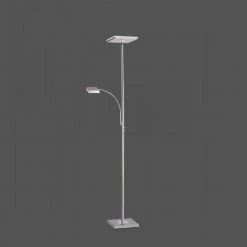 Leuchten Direkt LED Fluter Hans eckig mit Lesearm und Touchdimmer H 180cm