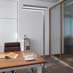 Jakob Maul LED Standleuchte Büro, dimmbar, silber, Up&Down, LED 80W neutralweiß -Stehleuchten Verkaufsgeschäft led standleuchte brodimmbarsilberupdownled 80w 1400247 jakobmaul 8258495