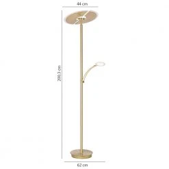 Paul Neuhaus LED Standleuchte mit Lesearm Messing dimmbar 3-flammig schwenkbar, CCT-Lichtfarbsteuerung -Stehleuchten Verkaufsgeschäft led standleuchte mit lesearm 673 604 paulneuhaus 67360